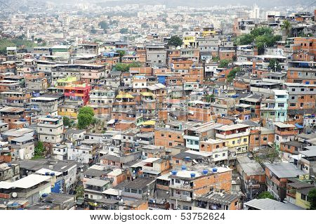 Brazilian Hillside Favela Shantytown Rio de Janeiro Brazil