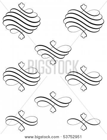 Black helical swirl decoration eight variations