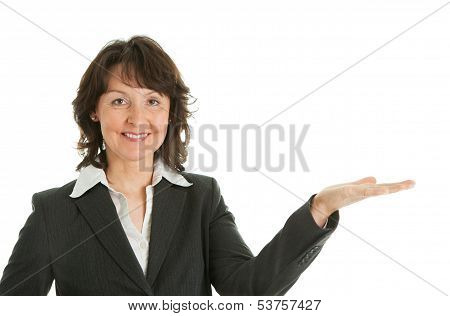 Business Woman Preseting A Product