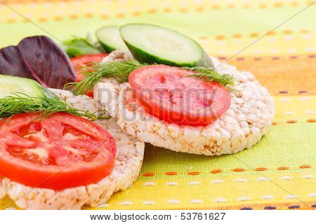 Puffed Rice Crackers Sandwiches
