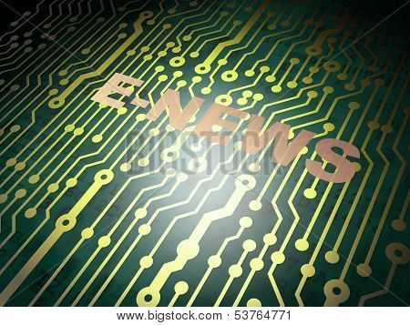 News concept: circuit board with E-news