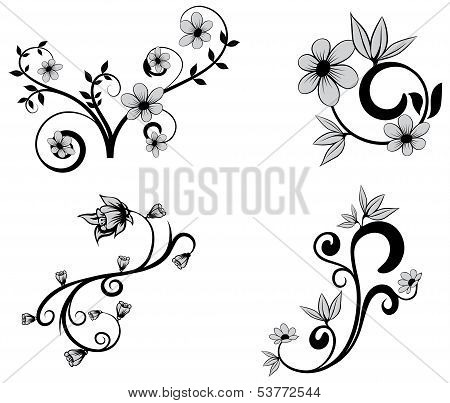 Floral elements for design