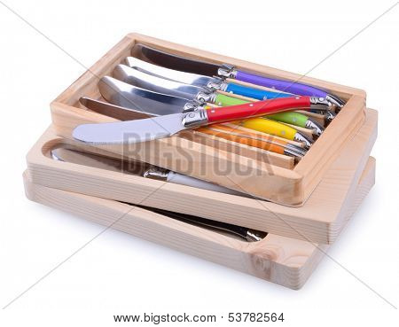 Cheese knives isolated on white background