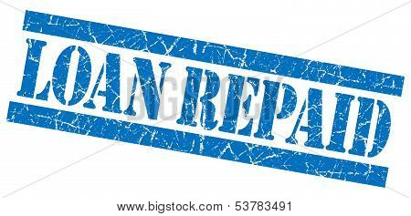Loan Repaid Grunge Blue Stamp