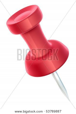 Red push pin isolated