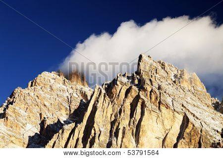 Cristallo Mountain Group in the Dolomites, Italy, Europe