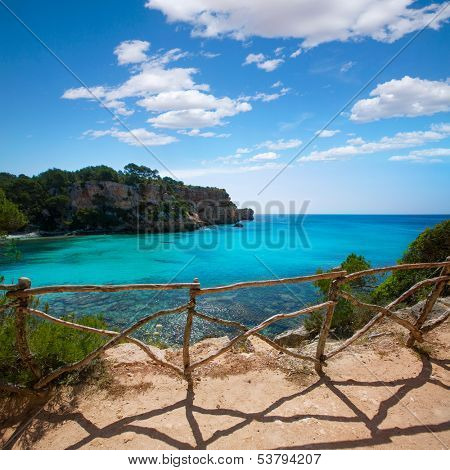 Cala Macarella Ciudadela Menorca turquoise Mediterranean sea in Balearic islands