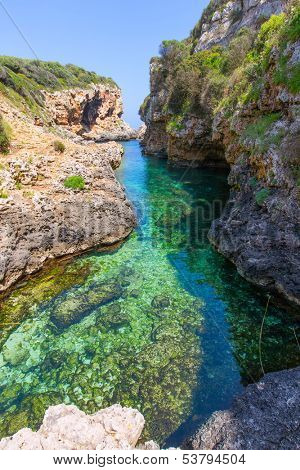 sAlgar beach Cala Rafalet in Menorca at Balearic Islands of Spain