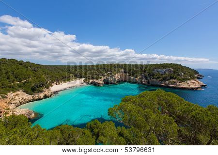 Cala Mitjaneta in Menorca Ciutadella at Balearic islands