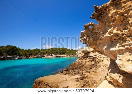 Menorca Cala en Turqueta Ciutadella turquoise Mediterranean at Balearic islands