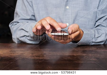Man Using Mobile Smart Phone