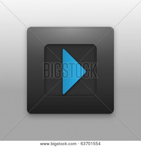 Black Button with the play icon for your project