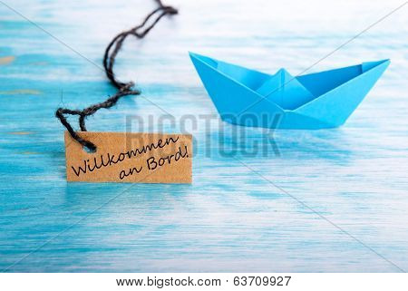Tag With Willkommen An Board