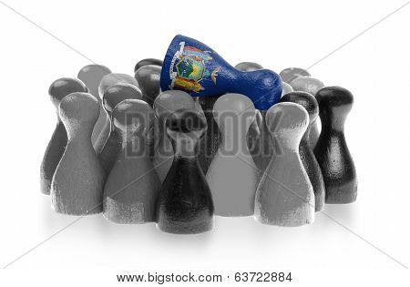One Unique Pawn On Top Of Common Pawns