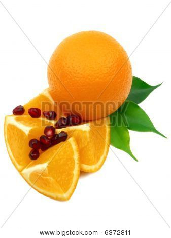 Orange mit Granatapfel