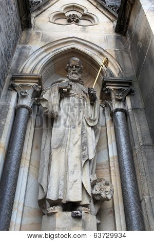 Sculpture Of Saint In Church Of St. Ludmila