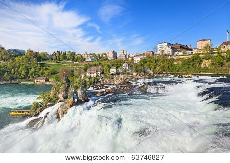 Rhine Falls In Spring