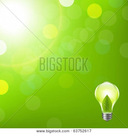 Green Background With Bokeh And Lamp