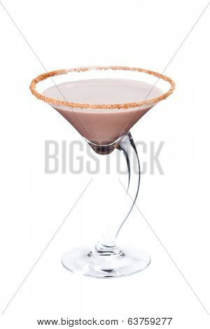 Cinnamon amaretto cocktail isolated on white background