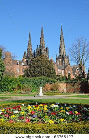 Cathedral and Remembrance gardens, Lichfield.
