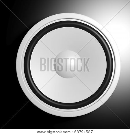 White speaker in black background 