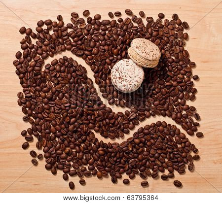 Coffee Beans And Macaroons