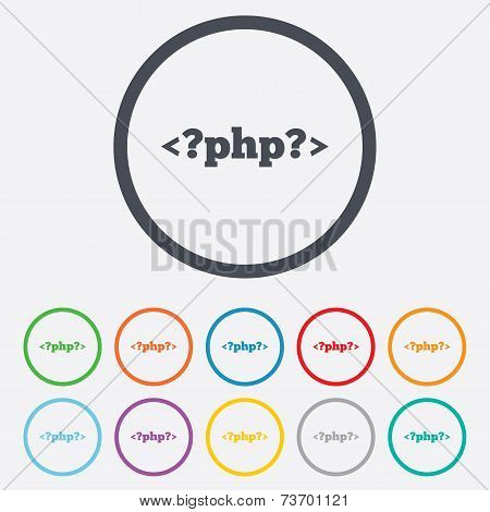 PHP sign icon. Programming language symbol.