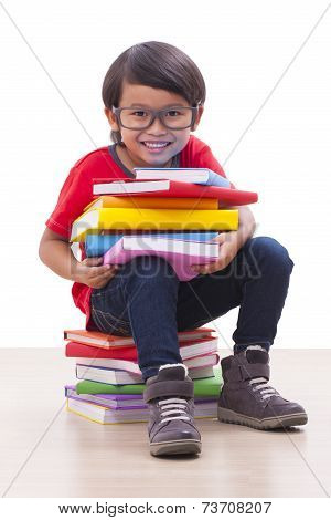 Cute boy holding a book