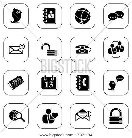Sociální média & blog ikony - B&W série