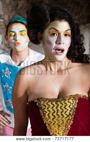 Embarrassed Female Clown