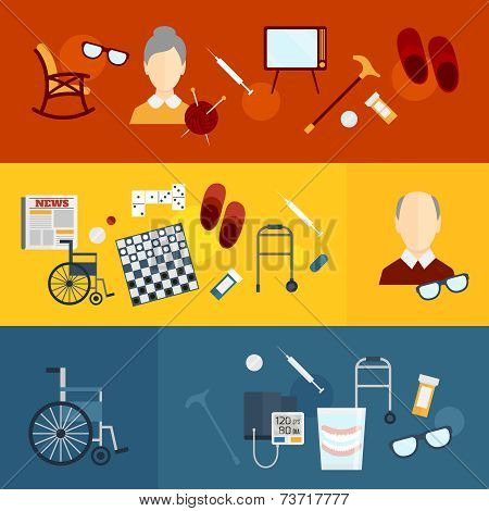 Pensioners life flat banners
