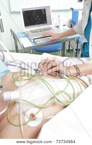 Diagnostics Of A Patient In A Hospital Ward.