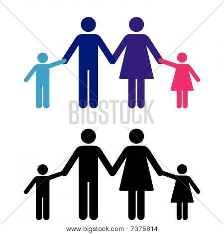 Vector Family Holding Hands