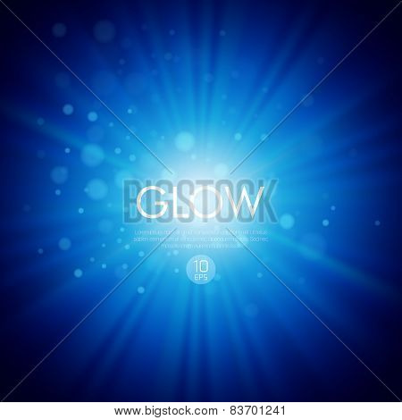 Vector background with glowing rays