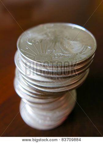 Stack of silver coins