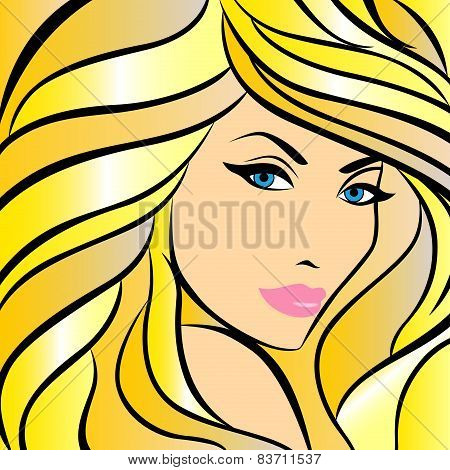Abstract Female With Bright Yellow Hair