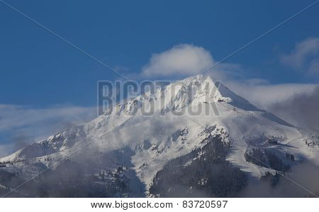 Winter Mountain Landscape In Sunny Day