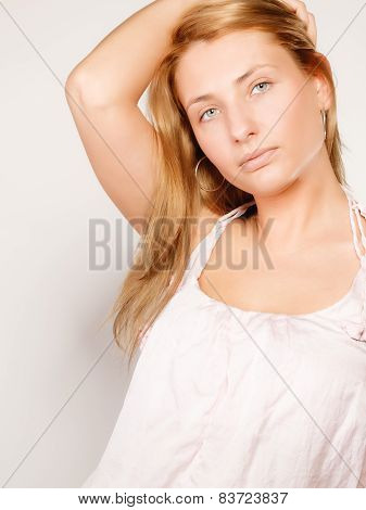 Skin Care. Woman Face With No Makeup