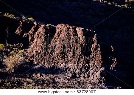 Volcanic Rock Basaltic Formation in Gran Canaria