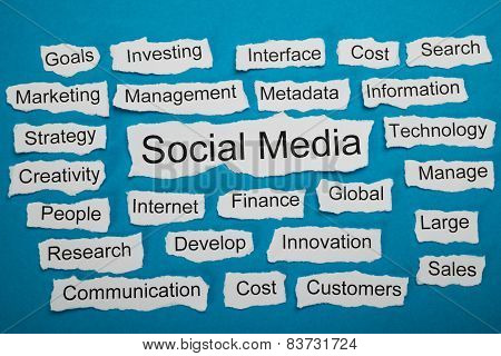 Social Media Text On Piece Of Torn Paper