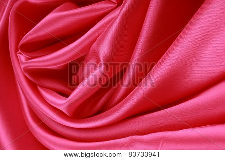 Red Silk Folded Rose