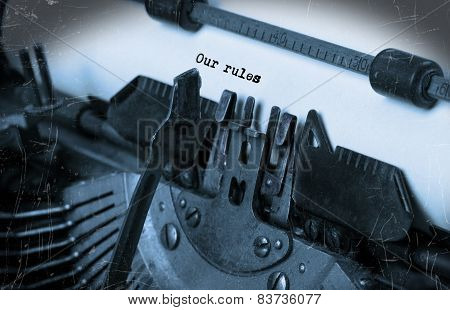 Old Typewriter With Paper