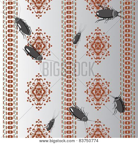 Pattern With Cockroaches