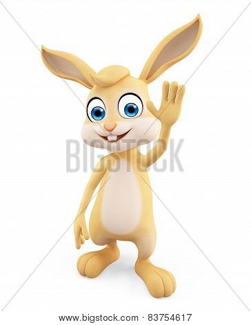Easter Bunny With Saying Hi Pose