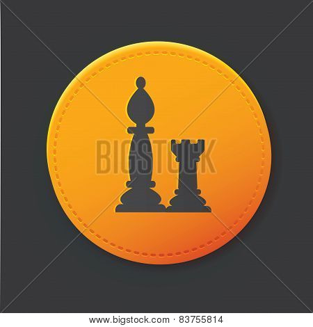Chess button,clean vector
