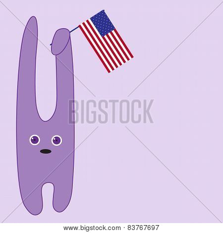 Bunny With American Flag