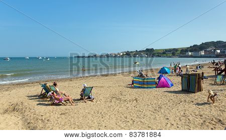 Sunshine and warm weather brought visitors to Swanage on the Dorset coast to enjoy this popular town