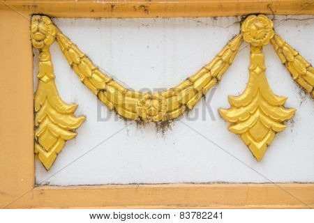 Traditional Thai Crematory Or Pyre Against Blue Sky