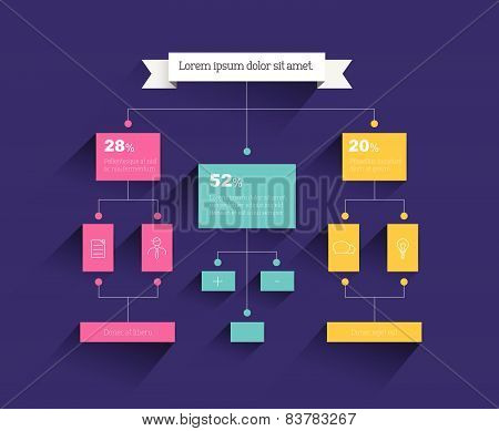Flow chart. Simply editable without text. Infographics element.