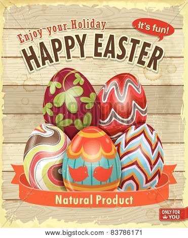 Vintage Easter poster design